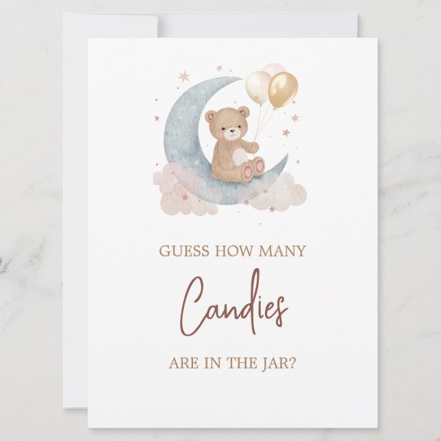 Over the Moon Guess How Many Candies Game Card (Front)