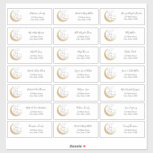 Over the Moon Guest Address Envelope Stickers