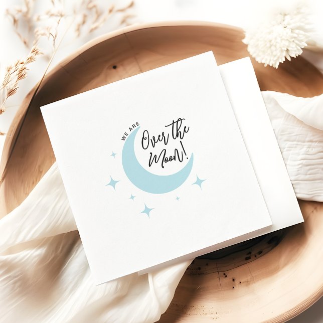 Over the Moon Minimalist Baby Shower  Napkin (Creator Uploaded)