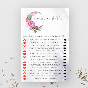 Over the Moon - Mummy or daddy baby shower game