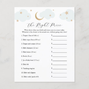 Over the Moon Name the Price Baby Shower Game