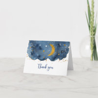 Over the Moon Navy Gold Baby Shower