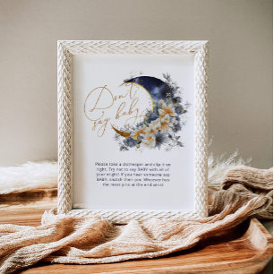 Over the moon navy gold Dont say baby game Poster