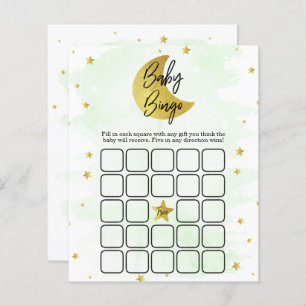 Over The Moon   Neutral Baby Shower Bingo