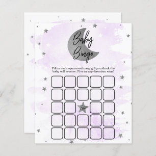 Over The Moon   Neutral Baby Shower Bingo