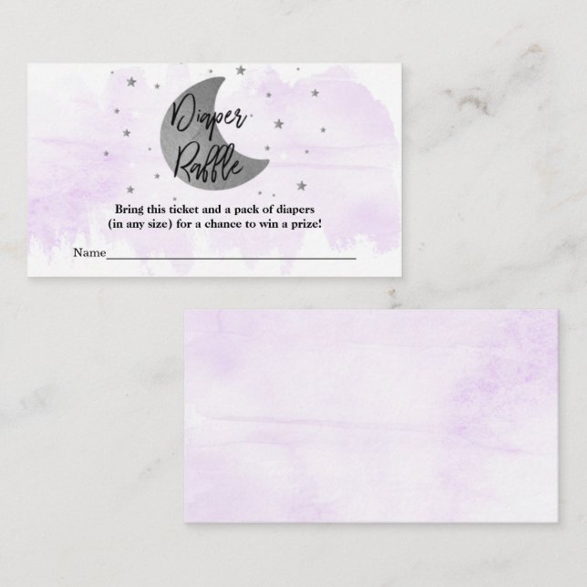 Over The Moon | Neutral Baby Shower Diaper Raffle  Enclosure Card (Front/Back)