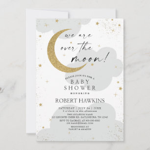 Over the Moon Neutral Baby Shower Invitation