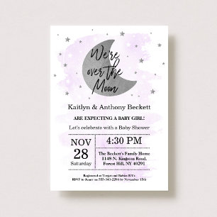 Over The Moon Neutral Baby Shower Invitation