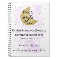 Over The Moon | Neutral Baby Shower Memory Book