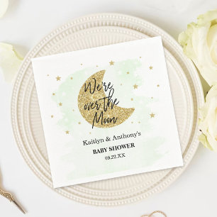 Over The Moon   Neutral Baby Shower Napkins
