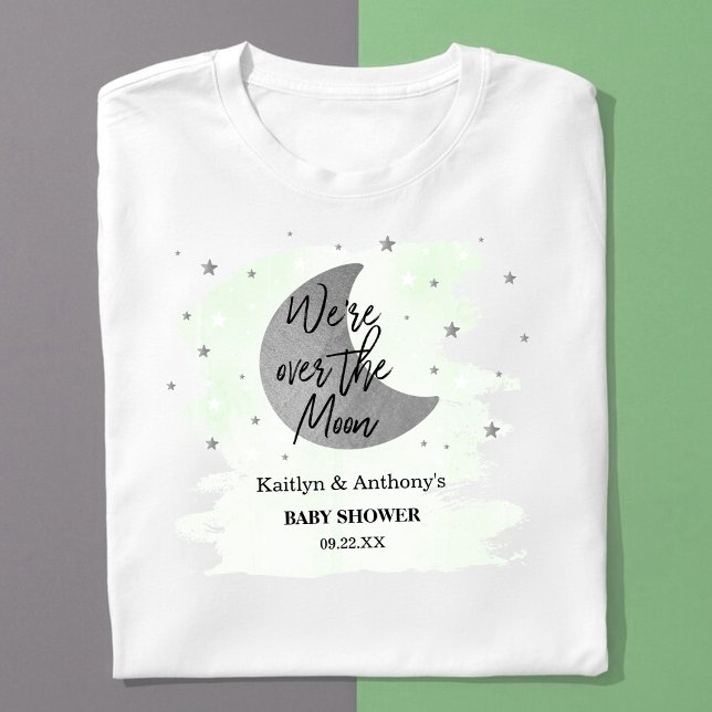 Over The Moon | Neutral Baby Shower T-Shirt (Creator Uploaded)