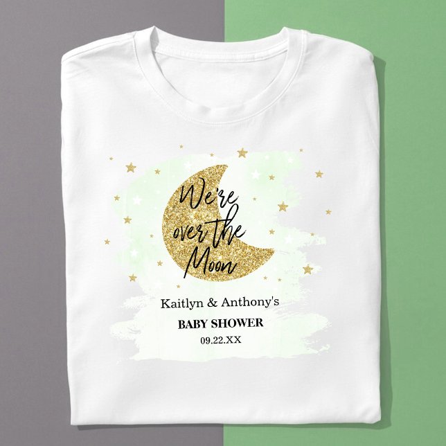 Over The Moon | Neutral Baby Shower T-Shirt (Creator Uploaded)
