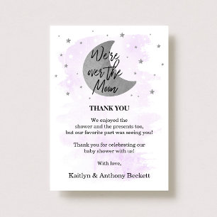 Over The Moon Neutral Baby Shower Thank You Card