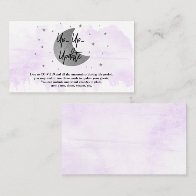 Over The Moon | Neutral Baby Shower Update Cards (Front/Back)