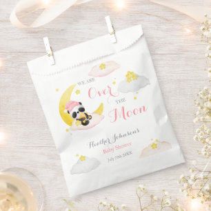 Over The Moon Panda Bear Girl Baby Shower Favour Bags