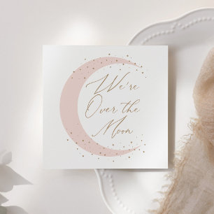 Over the Moon Pink Girl Baby Shower Napkin