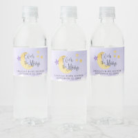 Over the Moon, Purple Watercolor Baby Shower