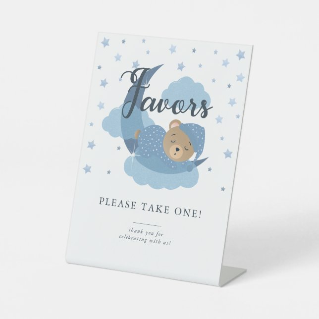 Over The Moon Sleeping Bear Favours Take One Sign (Front)