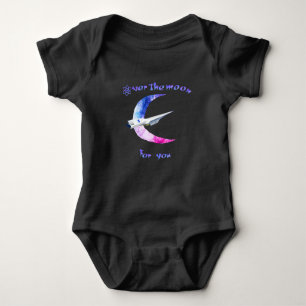 Over the moon space baby body suit baby bodysuit