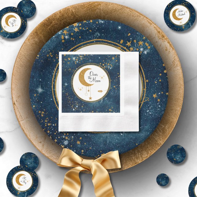 Over The Moon Space Baby Shower  Napkin (Over The Moon Space Baby Shower Napkins)