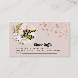 Over the Moon   Star Baby Shower   Diaper Raffle E Enclosure Card