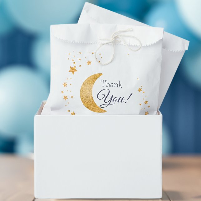 Over the Moon Thank You Boy Baby Shower Favour Bags (Over the Moon Thank You Boy Baby Shower Favor Bag)