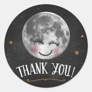 Over the Moon Thank You Stickers