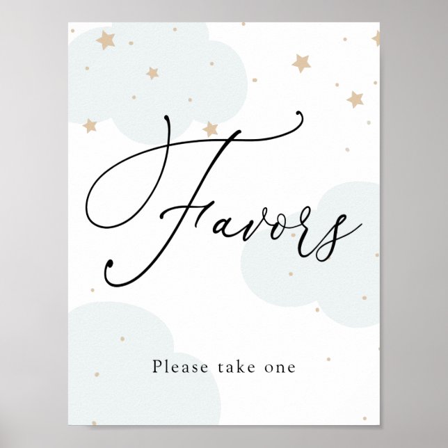 Over the Moon Twinkle Star Favours Sign (Front)