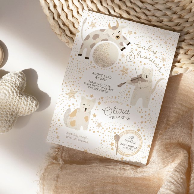 Over the Moon Whimsical Baby Shower Invitation (Creator Uploaded)