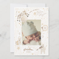 Over the Moon Whimsical Birth Announcement