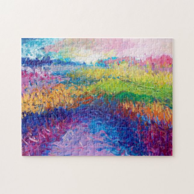 Over the Rainbow - Abstract Landscape Painting Jigsaw Puzzle (Horizontal)