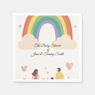 Over the Rainbow Baby Shower Party Napkin