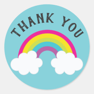 Over The Rainbow Thank You Classic Round Sticker