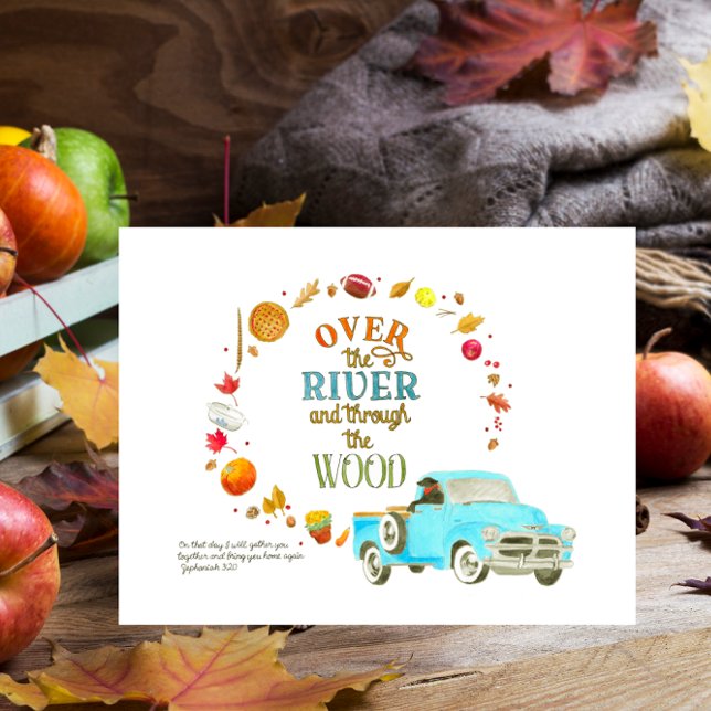 Over the River and Through the Wood Thanksgiving Holiday Card (Creator Uploaded)