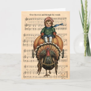 Over The River And Through The Woods - Turkey Holiday Card