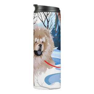 OVER THE RIVER Fawn/Cinnamon Chow thermal tumbler