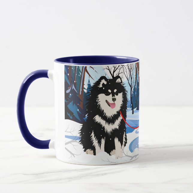 OVER THE RIVER Finnish Lapphund 11 oz mug (Left)