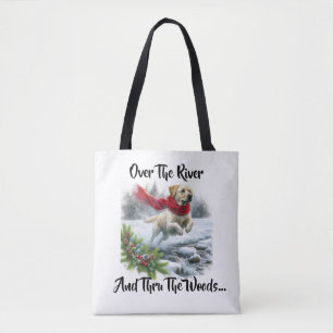 Over The River Labrador Retriever Christmas Tote Bag