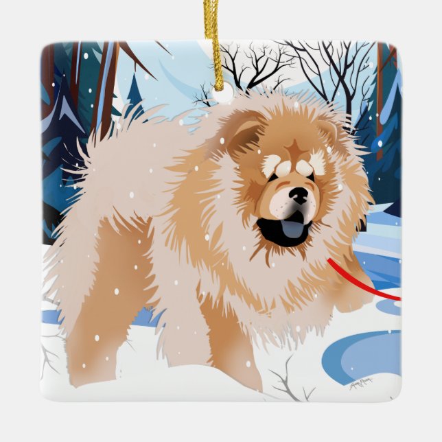 OVER THE RIVER Red Chow 2023 Ornament (Front)