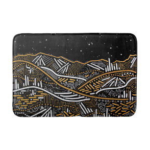Over There Night Sky Landscape Bathmat