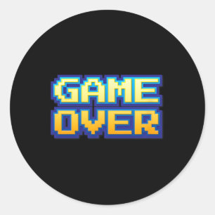 Over Vintage Retro Video Game Arcade 80s 90s  Classic Round Sticker