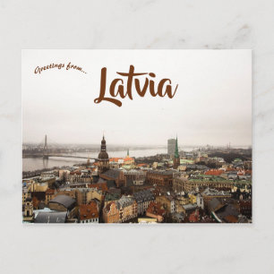 Overcast Day in Riga Latvia Postcard