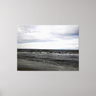 Overcast Ocean Shoreline Canvas Print