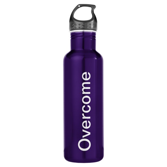 "Overcome" 24 oz. Purple aluminium 710 Ml Water Bottle (Front)