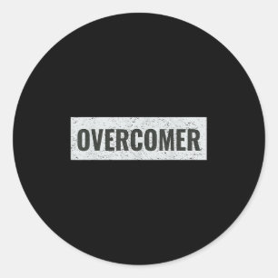 Overcomer Emwering Insrational Motivational Christ Classic Round Sticker