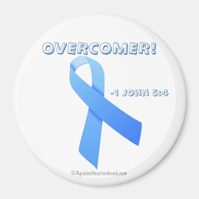 Overcomer! Prostate Cancer Ribbon Magnet (Front)