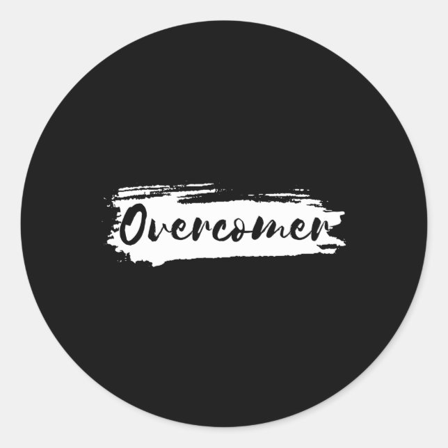 Overcomer Reverse Text Classic Round Sticker (Front)