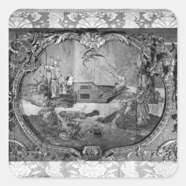 Overdoor panel with chinese subject, c.1730 square sticker (Front)