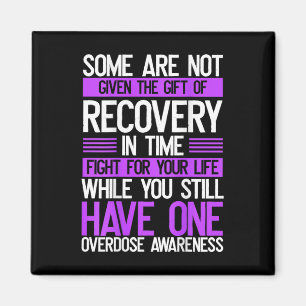 Overdose Awareness Backprint Purple Ribbon Drug Ab Magnet