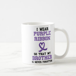 Overdose Awareness Brother Never Forgotten Purple  Coffee Mug